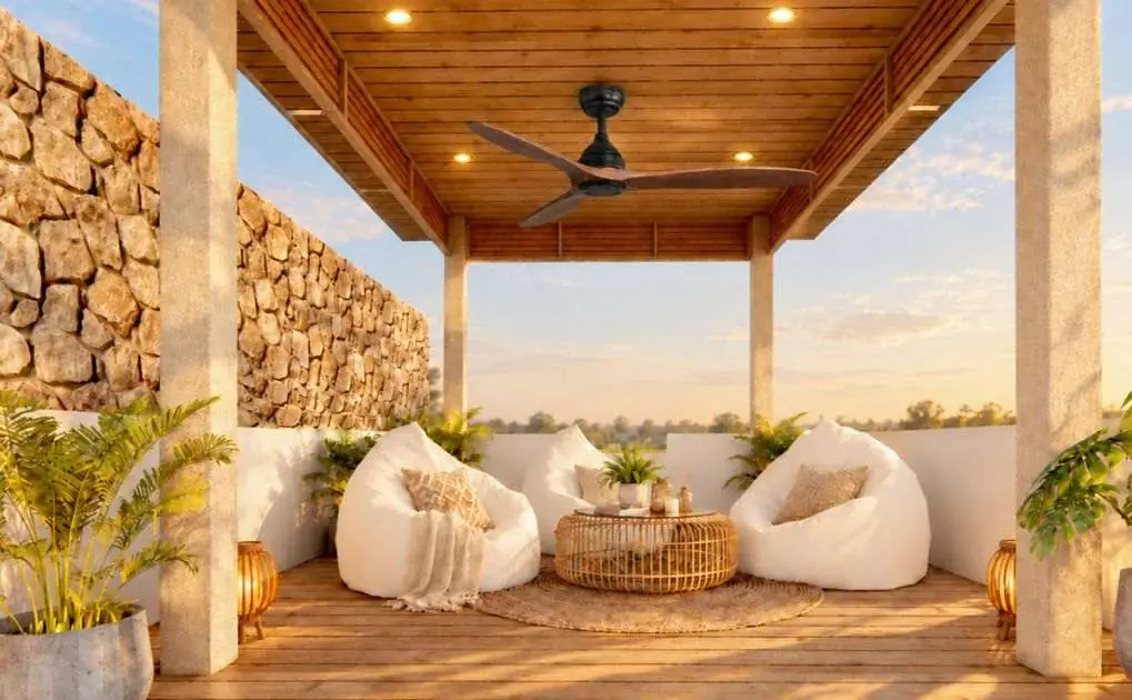 Villa A2 with rooftop pergola above the pool